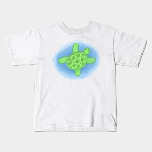 Happy Sea Turtle Illustration Kids T-Shirt